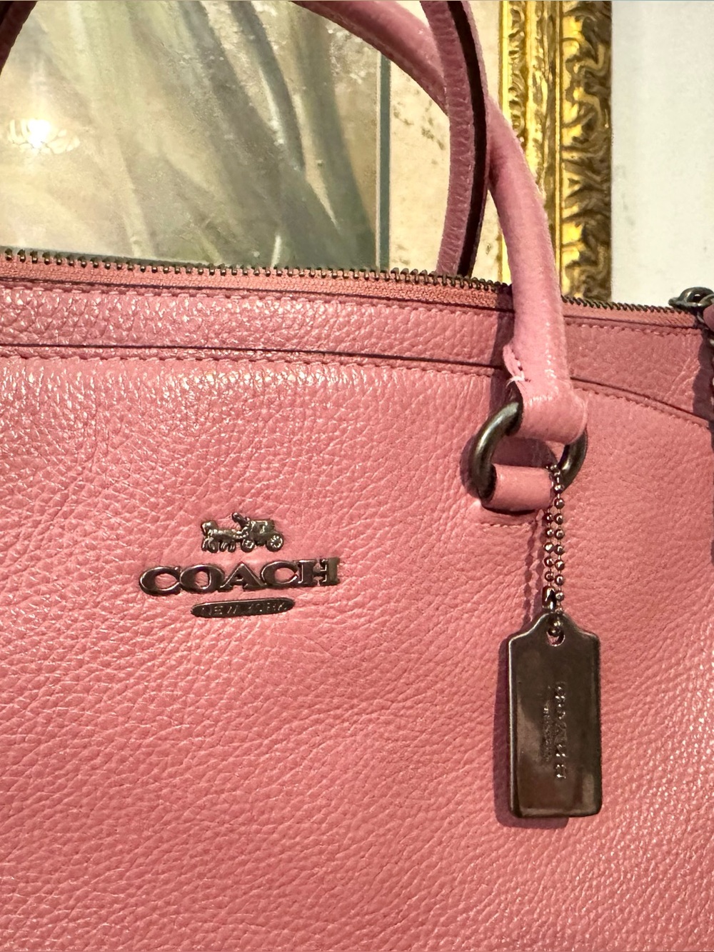 Coach Dusty Pink Mia Leather Satchel with Strap 2019 (F77884) - EUC $499 MSRP - Picture 3 of 15